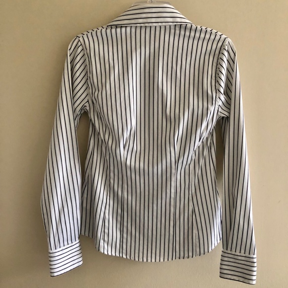 NWOT Striped, Fitted Button Down Blouse - Picture 3 of 17